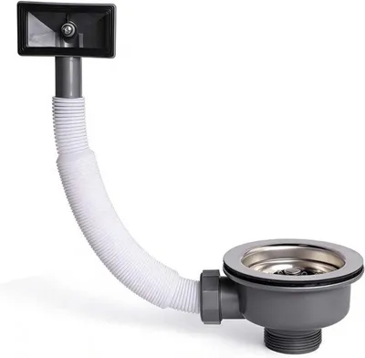 Ablaufset für Spüle mit Überlauf, Siphon und Siebkorb für Küchenspüle, Edelstahl, ideal für effizienten Abfluss und