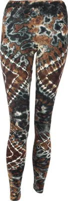 Produktbild von Leggings - Batik - Diamond - braun - schwarz - weiß - L/XL