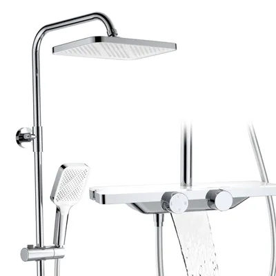 Douchesysteem met thermostaat, 30 cm regendouche, chroom