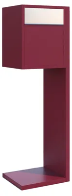Produktbild von Standbriefkasten Hermes in Rot mit Edelstahlklappe