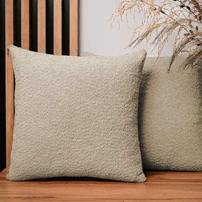 Produktbild von MG Design 2er Set Kissenbezüge 50 x 50 cm in Weiß - mit Reißverschluss, fein gewebt mit Chenille-Haptik, pflegeleich