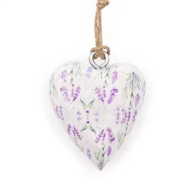 Immagine prodotto di Cuore decorativo in legno, grande - Lavanda