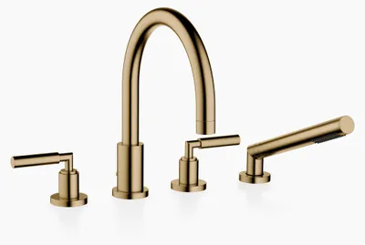 Produktbild von Dornbracht TARA Wannen-Vierlochbatterie für Wannenrand- bzw. Fliesenrandmontage, Ausladung 220mm, 27512882-39