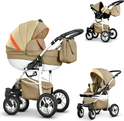 Produktbild von Kinderwagen-Set Craft Eco 4 in 1 in Beige-Sand-Orange - 16 Teile - in 16 Farben erhältlich