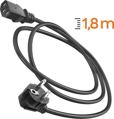Immagine prodotto di LinQ, Cavo di alimentazione Schuko a C13 per computer e monitor 1,8 m, nero