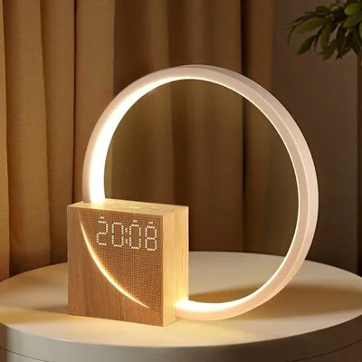 Obrázek produktu pro LED stolní lampa se 3 stupni jasu, funkcí nabíjení přes USB, budíkem, dotykovým ovládáním, vhodná pro děti i dospělé, noční světlo do obývacího pokoje/ložnice.