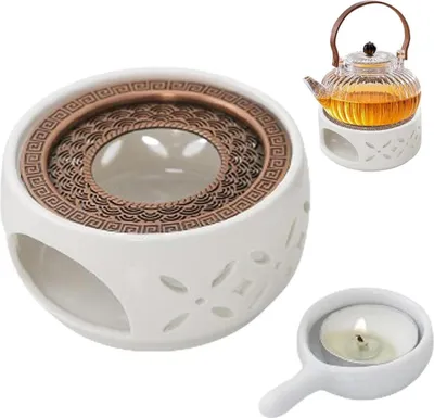 Image de Chauffe-théière Porcelaine pour théière Céramique 2 tapis de cuisson Creux Design sculpté