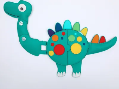 Image de Jolly Designs Montessori Quiet BookTravel Buddy Dino Jouet pour bébé 18 mois