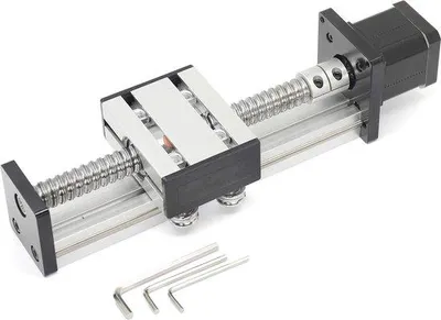 Image de Guide linéaire de 100 mm avec moteur NEMA17 pour entraînement CNC
