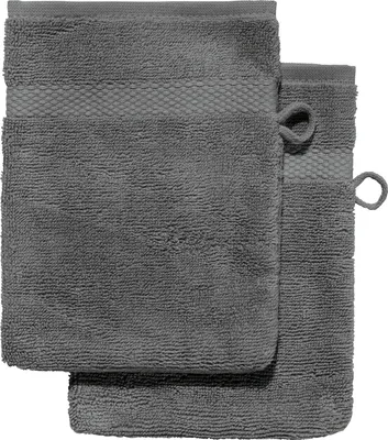 Produktbild von Erwin Müller Waschhandschuh Sindelfingen" 2er-Pack anthrazit 15x21 cm"