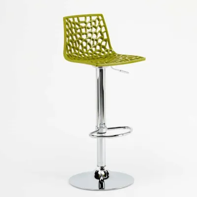 Immagine prodotto di Sgabello da bar con poggiapiedi Alto girevole Altezza regolabile per cucina Bar Grand Soleil Spider - Verde