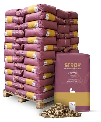 Produktbild von STROY Strohpellets Einstreu 15kg x 65 Sack 975kg Palette
