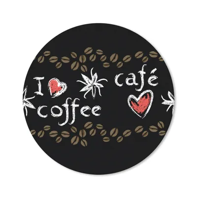 Produktbild von MuchoWow® Mauspad Mousepad Kaffee - Muster - Liebe 50x50 cm - Mousepads - Maus Mat - Pad - Mausunterlage - Vinyl