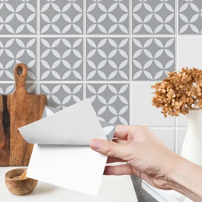Produktbild von Fliesenaufkleber Klebefliesen Selbstklebende Fliesen für Küche Bad Möbel Schrank Wand Mosaikfliesen Küchenruckwand Klassische Ornamente Motiv Br. 60cm x Hö. 40cm
