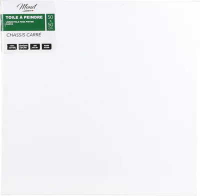 Obrázok produktu pre Maliarske plátno štvorcové 50x50cm, 100% bavlna, borovicový rám