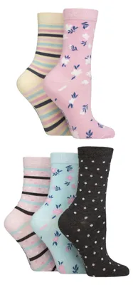 Imagen del producto de Calcetines de bambú para mujer, paquete de 5 pares, talla 37-42