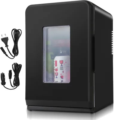 Obrázek produktu pro Jopassy 15L mini chladnička, 2v1 mini chladnička s funkcí chlazení a ohřevu, chladnička na nápoje, 220-240V/12V přenosná malá chladnička na doma i na cesty