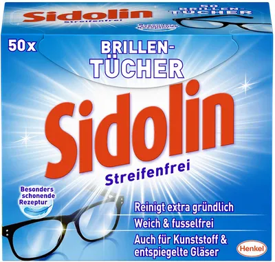 Zdjęcie produktu dla Sidolin ściereczki do czyszczenia okularów bez smug, 50 szt.