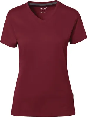 Produktbild von HAKRO Hakro Damen V-Shirt Baumwolle Tec #169 Gr. M weinrot