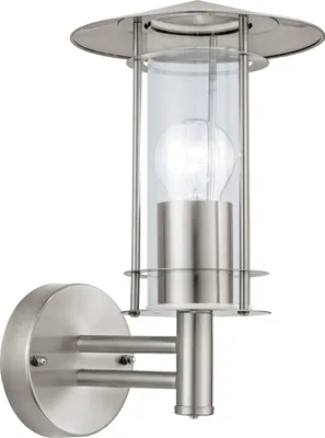 Produktbild von EGLO Außen-Wandlampe Lisio, 1 flammige Außenleuchte, Wandleuchte aus Edestahl, Farbe: Silber, Glas: klar, Fassung: E27, IP44