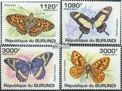 Produktbild von Briefmarken Burundi 2011 Mi 2118-2121 (kompl. Ausgabe) postfrisch Schmetterlinge