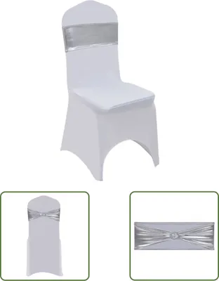 Immagine prodotto di The Living Store 25 pz. Cinghie elastiche per sedie con fibbia argentata a diamante