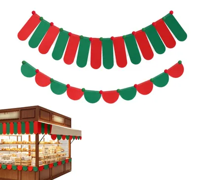 Weihnachtsfilz-Girlanden-Set, 3-teilig, rot-grün, Tischdeko