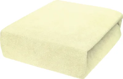 A folded fitted sheet on a white background.