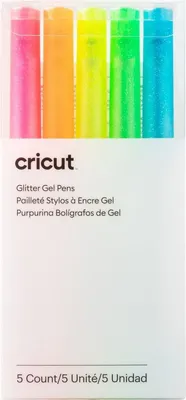 Produktbild von Cricut Glitter, Verschlossener Gelschreiber, Blau, Grün, Orange, Pink, Gelb, Mehrfarbig, 0,8 mm, 5 Stück(e)