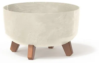 Obrázek produktu pro Květináč GRACIA LOW BETON EFFECT 28,5 cm pískový
