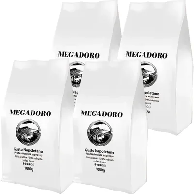 Produktbild von Megadoro PRO Gusto Napolitano Kaffeebohnen 4x1000g