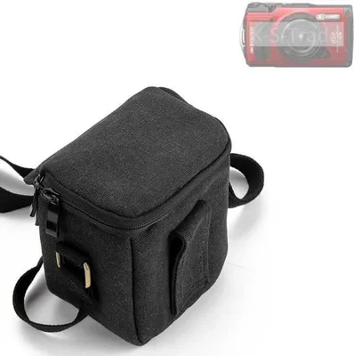 Produktbild von K-S-Trade Umhängetasche kompatibel mit Olympus OM System Tough TG-7 Schulter Tasche Tragetasche Kameratasche Fototasche schwarz Schutzhülle