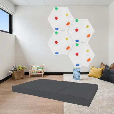 Zdjęcie produktu dla Mata gimnastyczna dla dzieci 150x50x5 cm 3-częściowa grafitowa