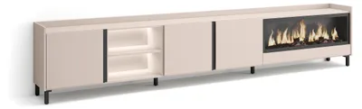 Produktbild von TV-Möbel Holzeffekt beige 315x35x61cm Kamin mit Feuereffekt XXL