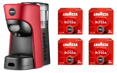 Obrázek produktu pro Kávovar Lavazza A Modo Mio Tiny Eco v červené barvě, s nádobou na 64 kapslí, espresso kávovar