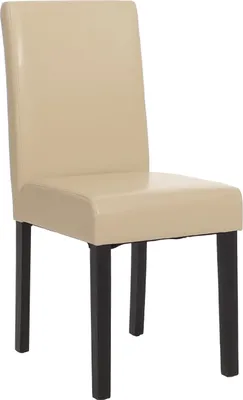 Produktbild von Esszimmerstuhl klassisch und zeitlos | HxBxT 90x43x56cm | Sitzhöhe 45cm | Leder | dunkle Beine | Creme | Küchenstuhl Stuhl