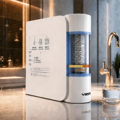 Immagine prodotto di VIESTA® RW260 osmosi inversa 1000 GPD Direct-Flow senza serbatoio sterilizzazione UV filtrazione 7 stadi controllo tramite app protezione perdite