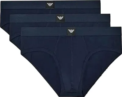 Produktbild von EMPORIO ARMANI Herren Briefs Slips Essential Logolabel Stretch Baumwolle Multipack M Brief/Marine
