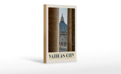Produktbild von Holzschild Reise 12x18 cm Vatikan City Gebäude Architektur