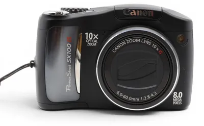 Produktbild von Canon PowerShot SX100 IS, 8 MP, 3264 x 2448 Pixel, 1/2.5", CCD, 10x, Schwarz