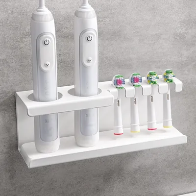 Produktbild von Zahnbürstenhalter ohne Bohren Selbstklebend Edelstahl Weiß 1 Stück