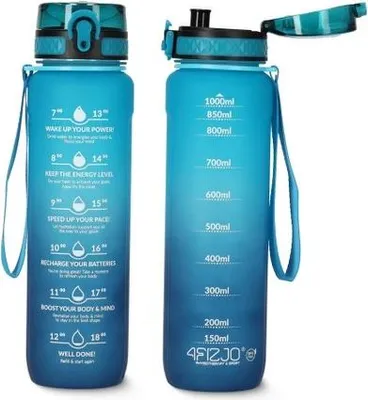 Produktbild von 4FIZJO TRITAN Wasserflasche 1l Blau