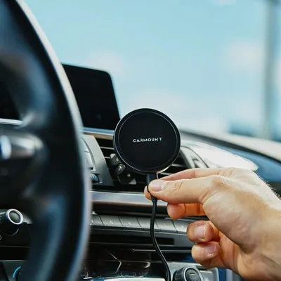 Produktbild von Wireless Carmount: Kabelloses Ladegerät – Schnelles Aufladen von Smartphones – Handyhalterung fürs Auto