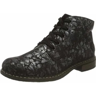 Produktbild von Rieker Damen-Schnürboot gefüttert Blumenmuster Schwarz, Farbe:schwarz, EU Größe:36