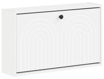 Image de vidaXL Armoire à chaussures murale ALKMAAR, 71 x 17 x 43 cm, blanche