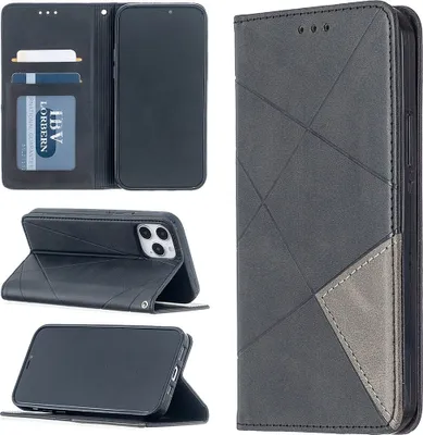 Produktbild von Mobigear Rhombus Slim iPhone 12 Hülle Klapphülle - Grau