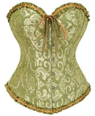 Produktbild von Damen Shapewear Korsett-Top, figurformend mit Bauchkontrolle und vollem Brustbereich, Grün, Größe L