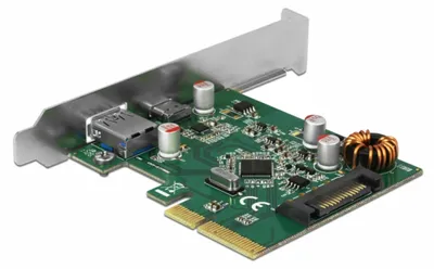 Image de Delock PCIe x4 / 1x USB Type-C (USB3.2 Gen2) + 1x USB Type-A (USB3.2 Gen2)