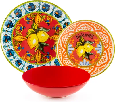 Produktbild von Excelsa Geschirrset 18-Teiliges Bari Vecchia Porzellan Und Stoneware Bunt