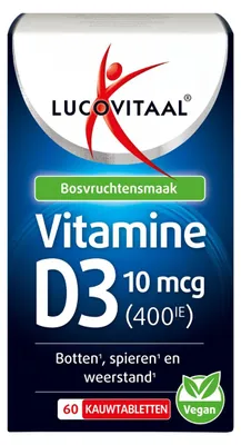 Produktbild von Vitamin D3 10 mcg (400IE) Vegane Kautablette